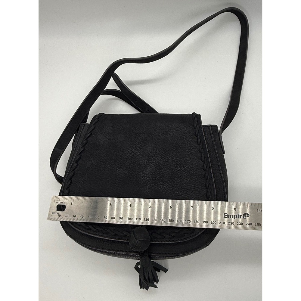 Nanette Lepore Black Crossbody Saddle Bag Tassel Santa Ana Purse Western Style - Picture 5 of 11